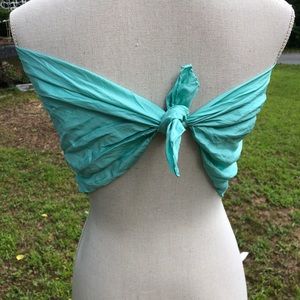 Vintage Square Scarf Teal Classic Elegance Large Jacqmar